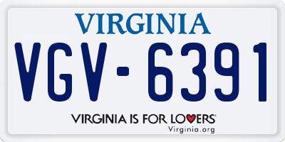 VA license plate VGV6391