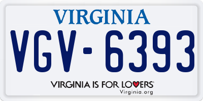 VA license plate VGV6393