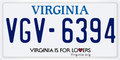 VA license plate VGV6394