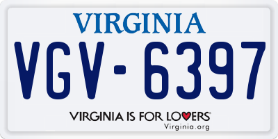 VA license plate VGV6397