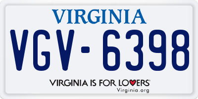VA license plate VGV6398