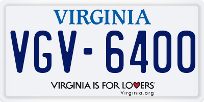 VA license plate VGV6400