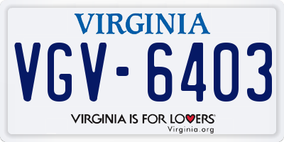 VA license plate VGV6403