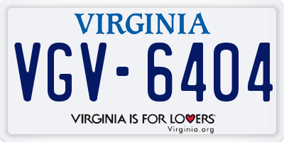 VA license plate VGV6404