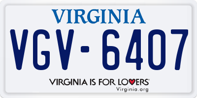 VA license plate VGV6407