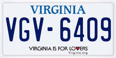 VA license plate VGV6409