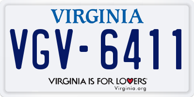 VA license plate VGV6411