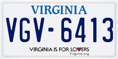 VA license plate VGV6413