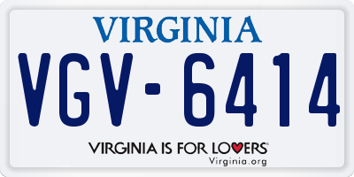 VA license plate VGV6414