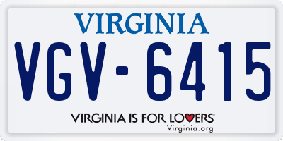 VA license plate VGV6415