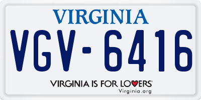 VA license plate VGV6416