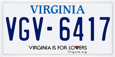 VA license plate VGV6417