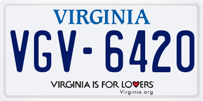 VA license plate VGV6420