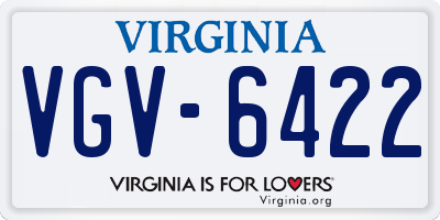 VA license plate VGV6422