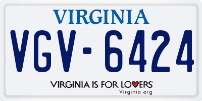 VA license plate VGV6424