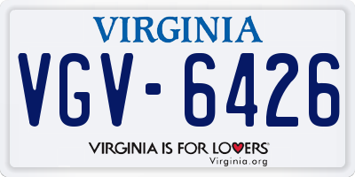 VA license plate VGV6426