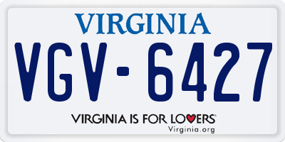 VA license plate VGV6427
