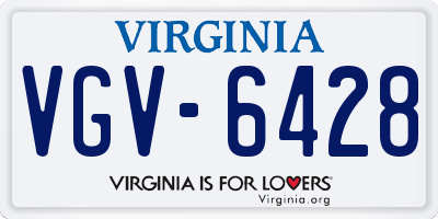 VA license plate VGV6428