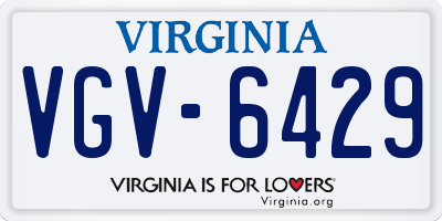 VA license plate VGV6429