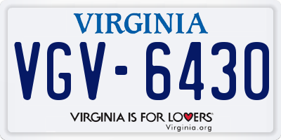 VA license plate VGV6430