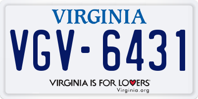 VA license plate VGV6431