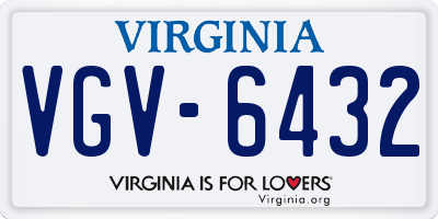 VA license plate VGV6432