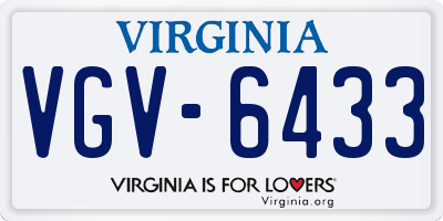 VA license plate VGV6433