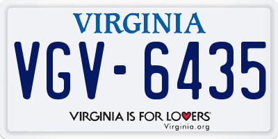 VA license plate VGV6435
