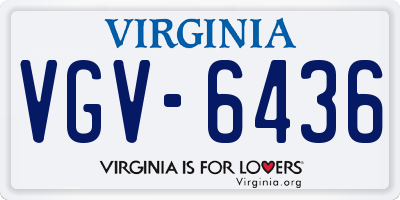 VA license plate VGV6436