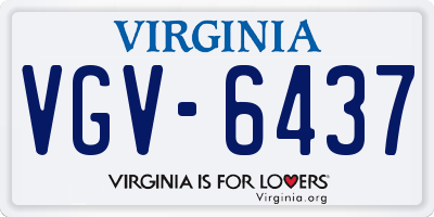 VA license plate VGV6437