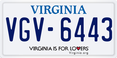 VA license plate VGV6443