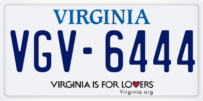 VA license plate VGV6444