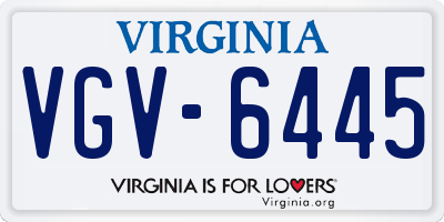 VA license plate VGV6445