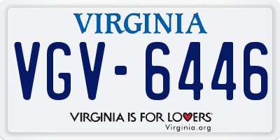 VA license plate VGV6446
