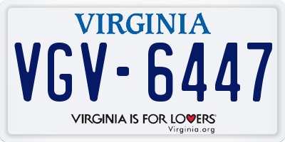 VA license plate VGV6447