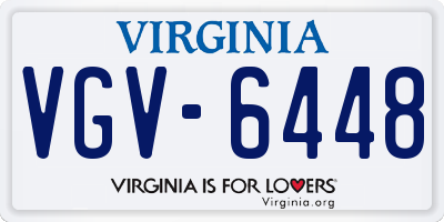 VA license plate VGV6448