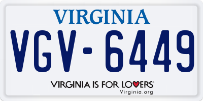 VA license plate VGV6449