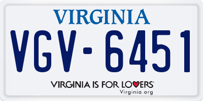 VA license plate VGV6451