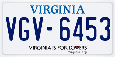 VA license plate VGV6453