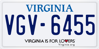 VA license plate VGV6455