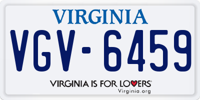 VA license plate VGV6459