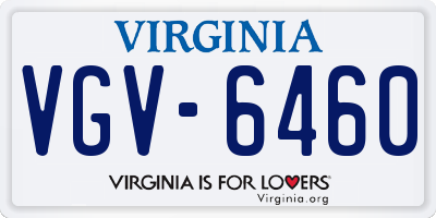 VA license plate VGV6460