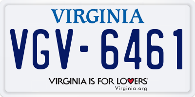 VA license plate VGV6461