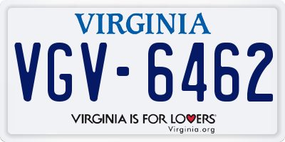 VA license plate VGV6462