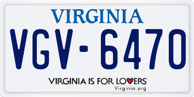 VA license plate VGV6470