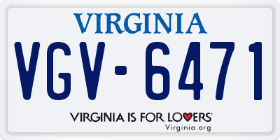 VA license plate VGV6471