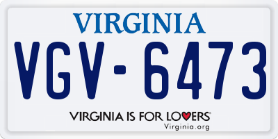 VA license plate VGV6473