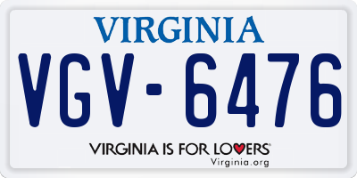 VA license plate VGV6476