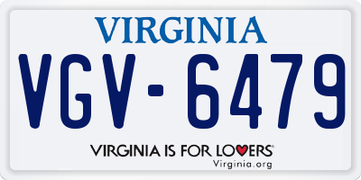 VA license plate VGV6479