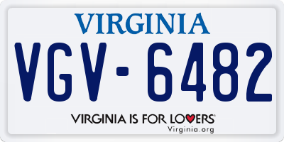 VA license plate VGV6482